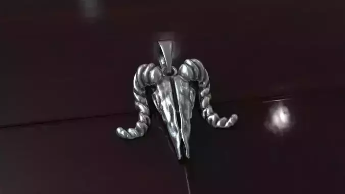 Aries skull zodiac pendant