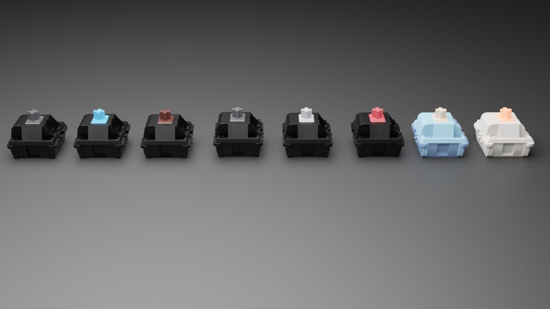 Mechanical keyboard switches pack 3D model_1
