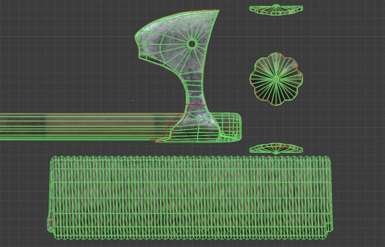 Battle ax of the Kievan Rus Low-poly 3D model_10