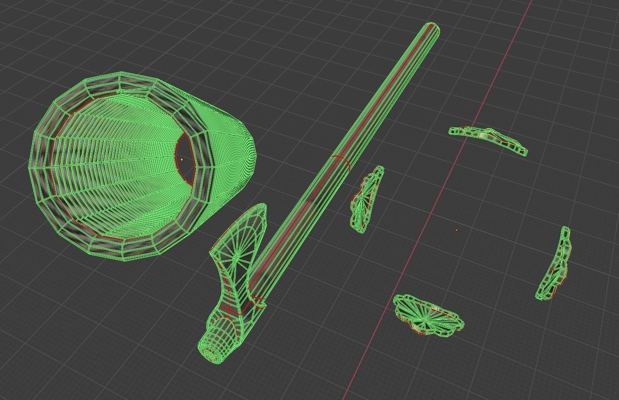 Battle ax of the Kievan Rus Low-poly 3D model_11