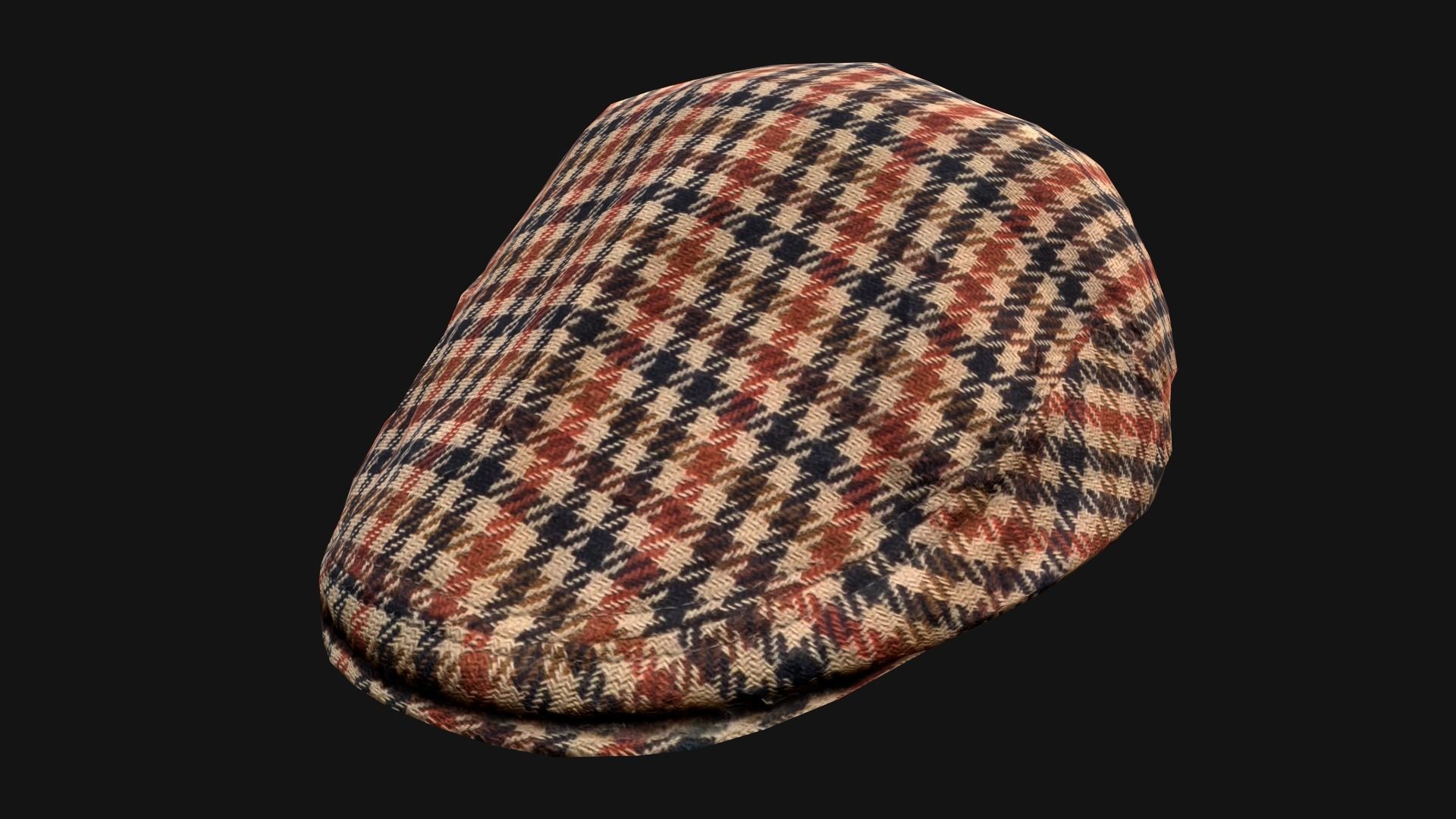 Flat Cap Low-poly 3D model_13
