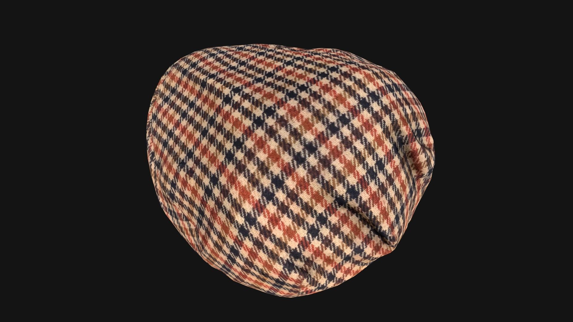 Flat Cap Low-poly 3D model_10