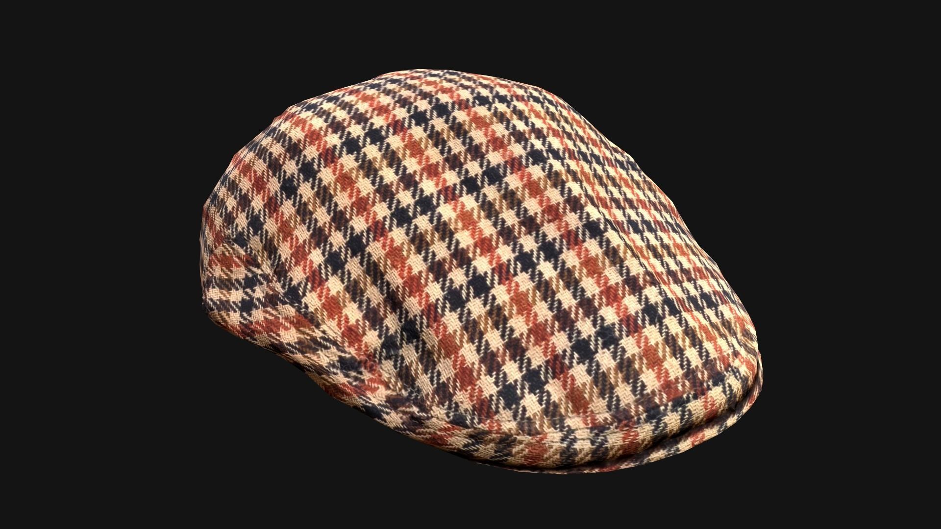 Flat Cap Low-poly 3D model_19