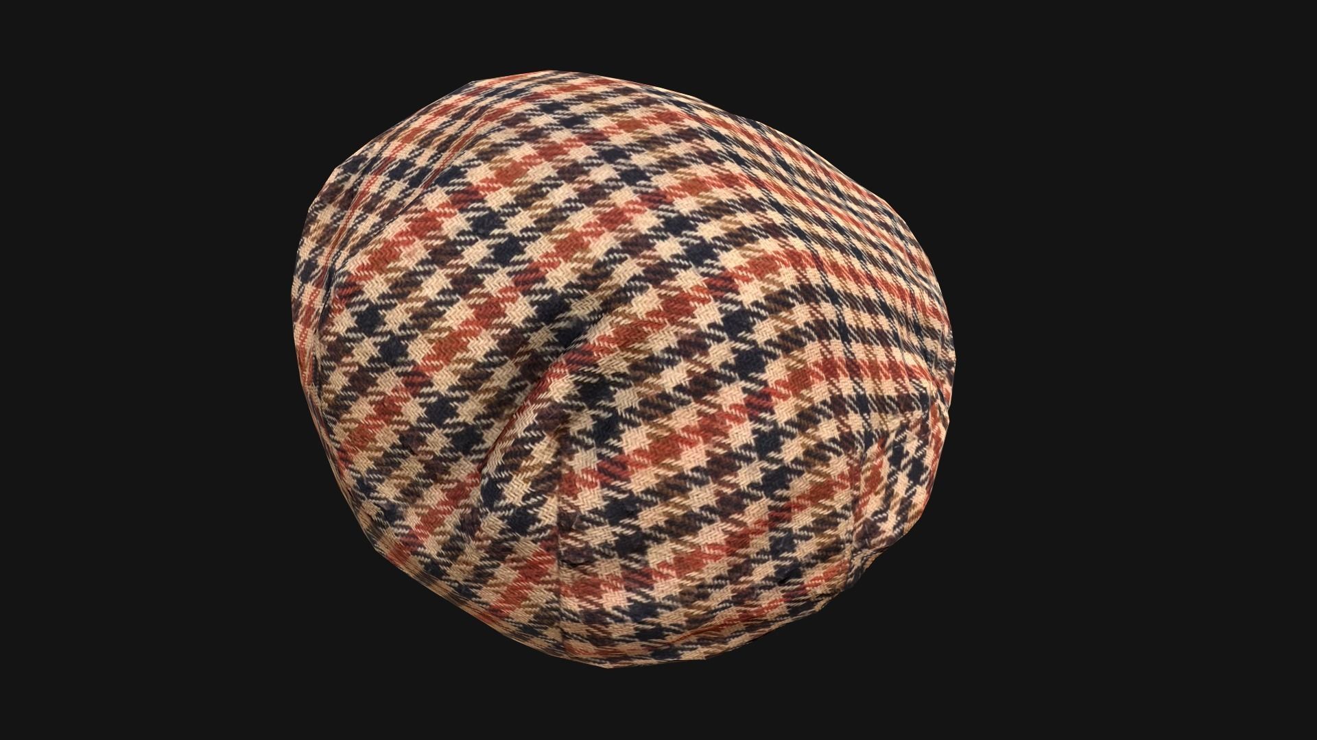 Flat Cap Low-poly 3D model_6