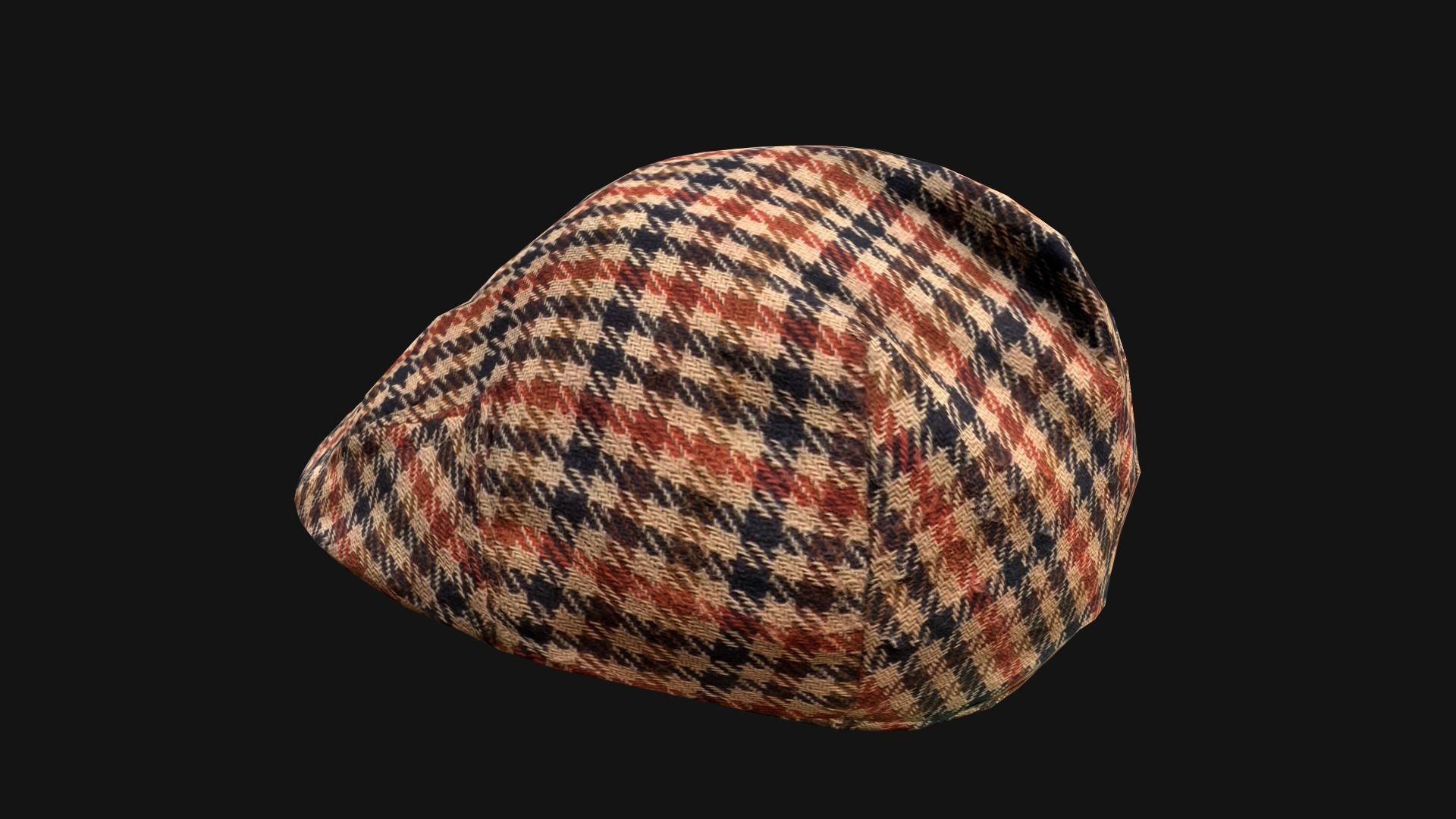 Flat Cap Low-poly 3D model_11