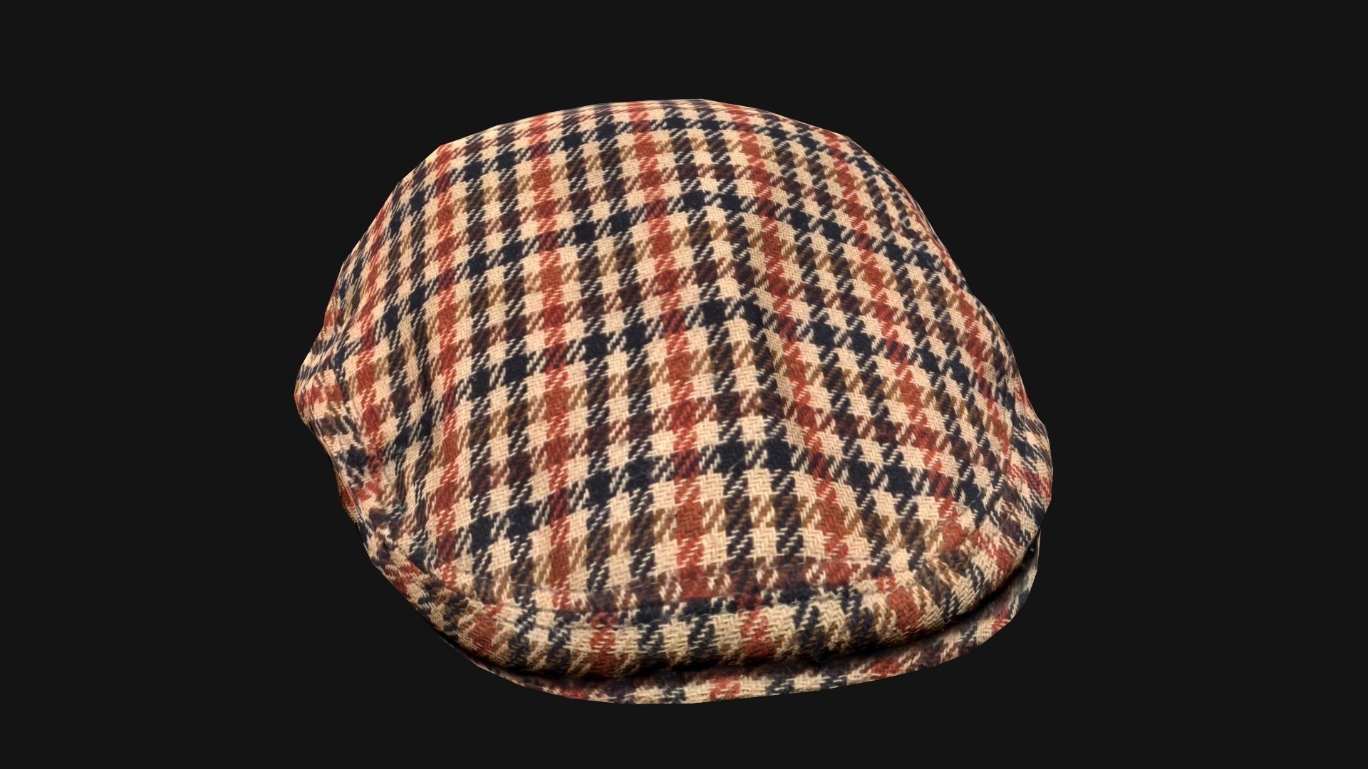 Flat Cap Low-poly 3D model_14