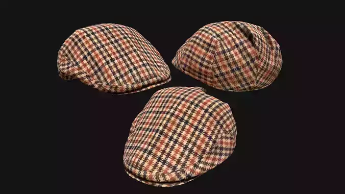 Flat Cap Low-poly 3D model