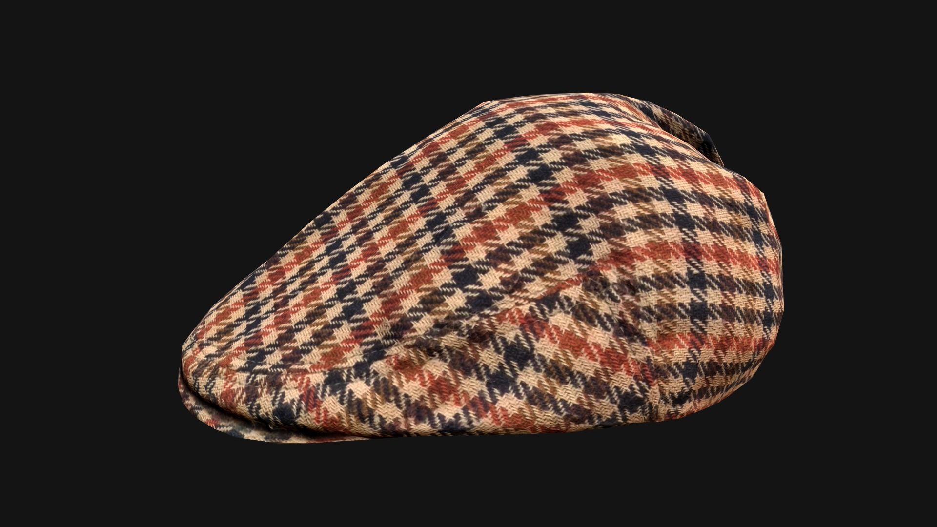 Flat Cap Low-poly 3D model_12