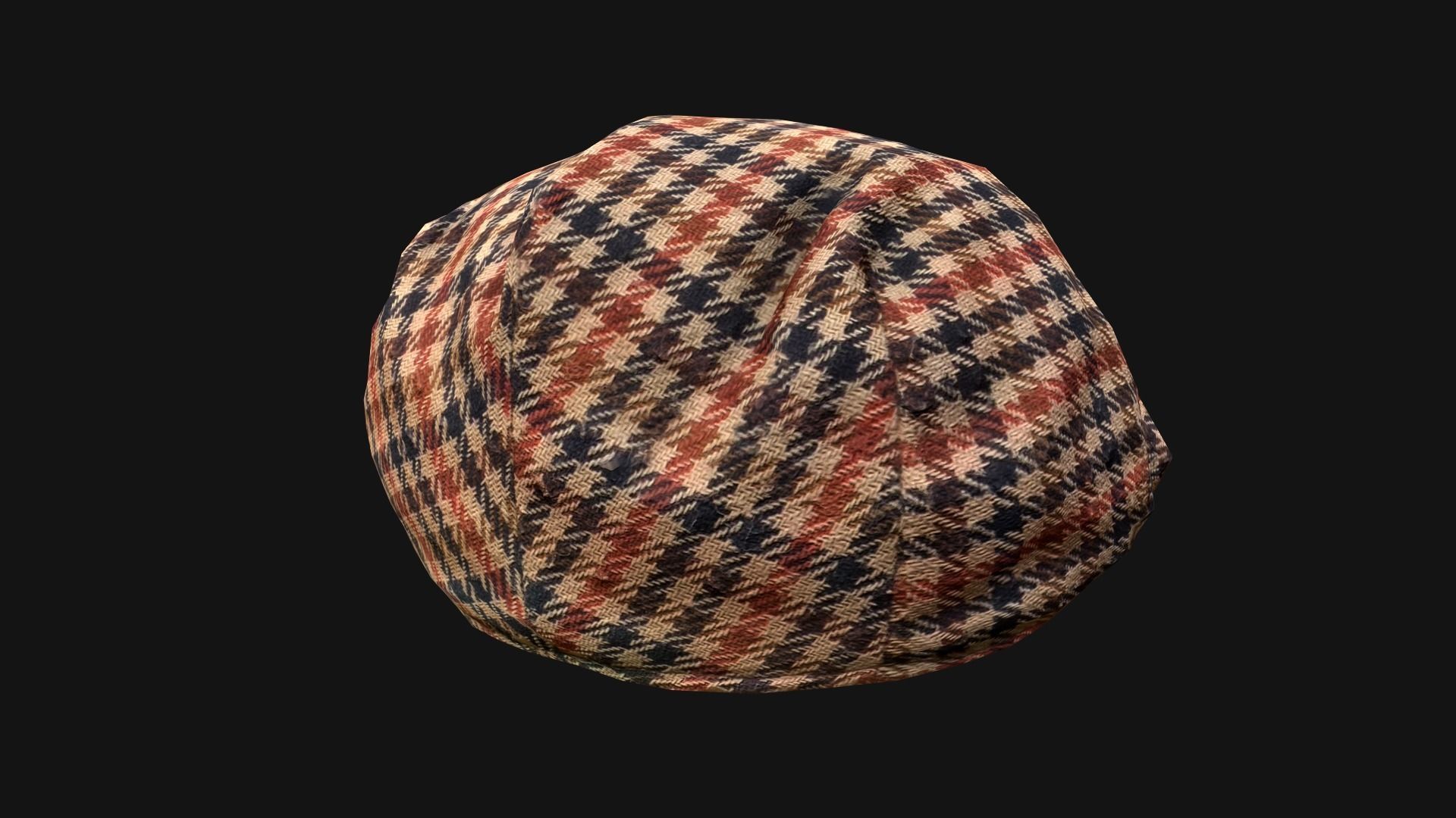 Flat Cap Low-poly 3D model_7