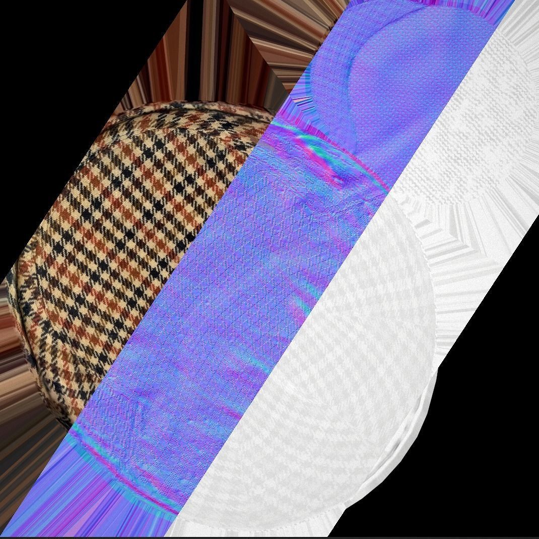 Flat Cap Low-poly 3D model_20