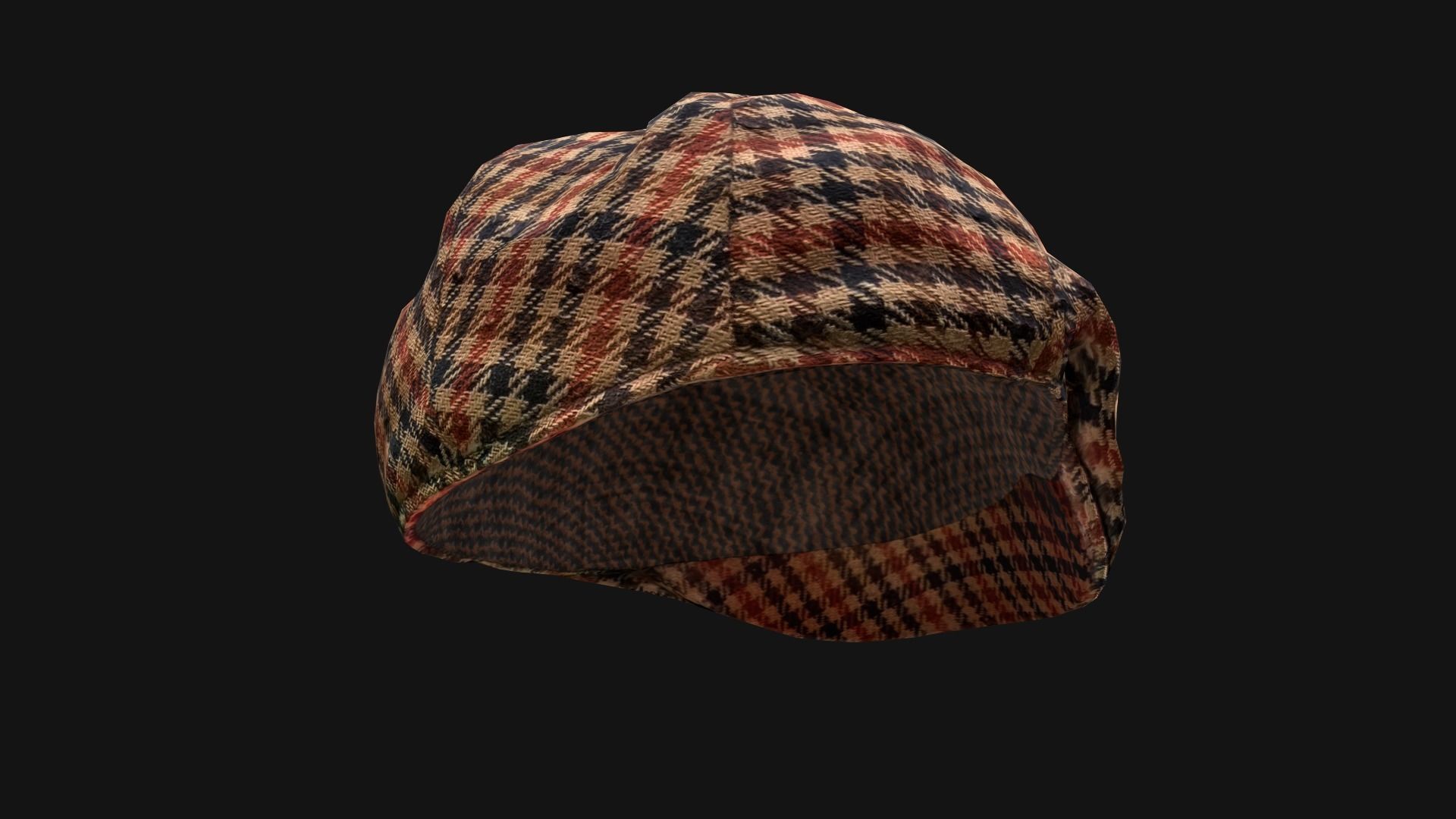 Flat Cap Low-poly 3D model_8