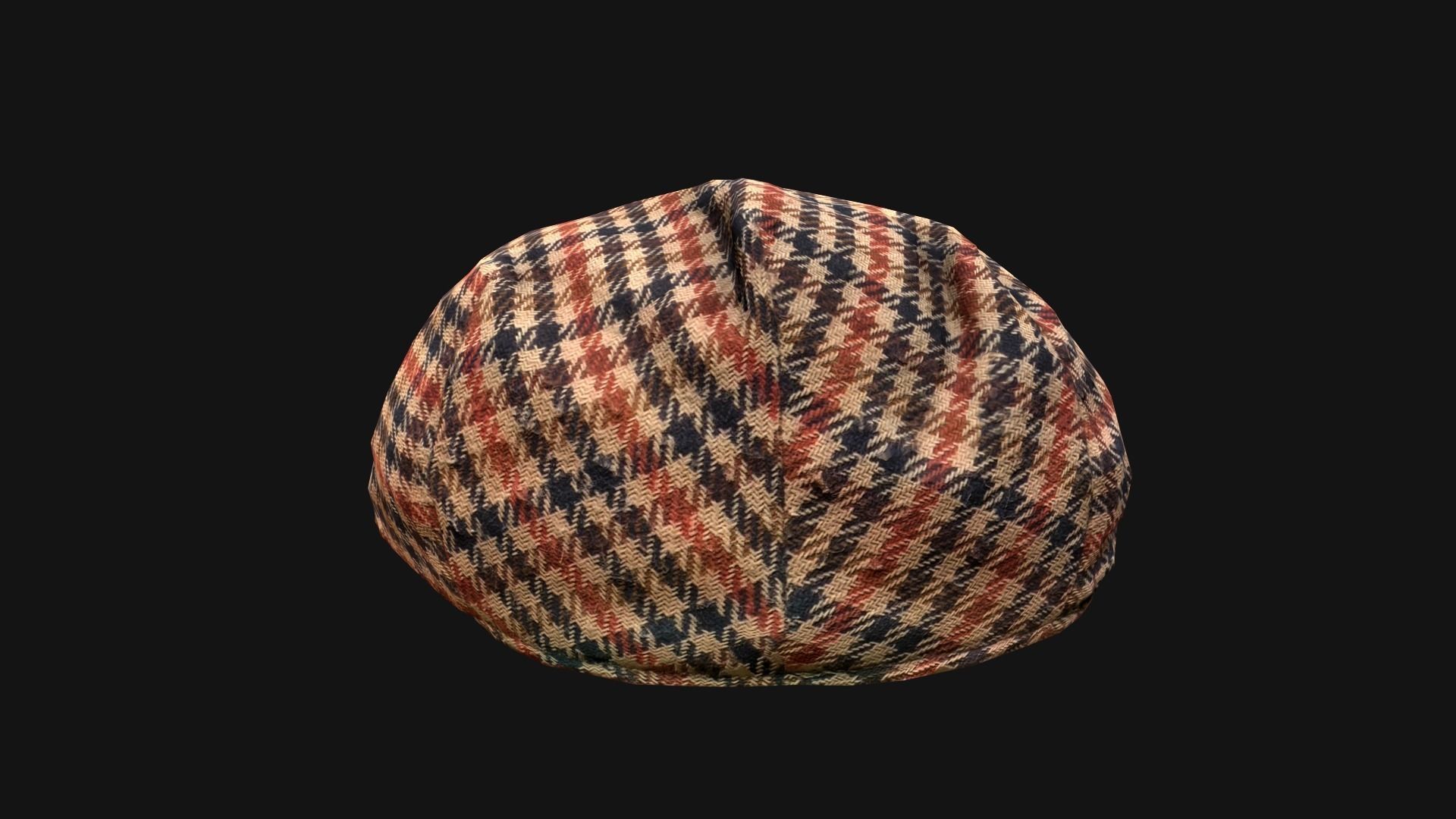 Flat Cap Low-poly 3D model_9