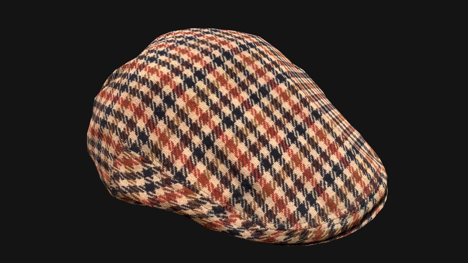 Flat Cap Low-poly 3D model_15