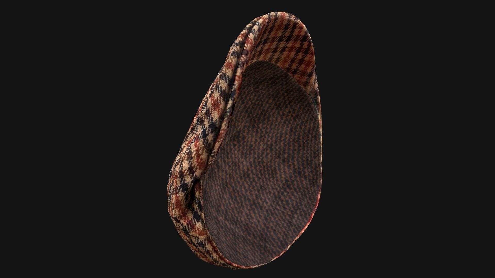 Flat Cap Low-poly 3D model_17