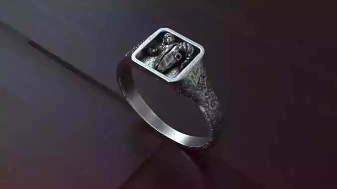 Aries Skull zodiac ring signet