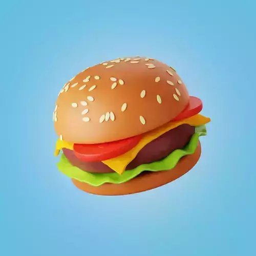 stylized burger Free low-poly 3D model