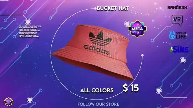Bucket Hat PBR Low-poly