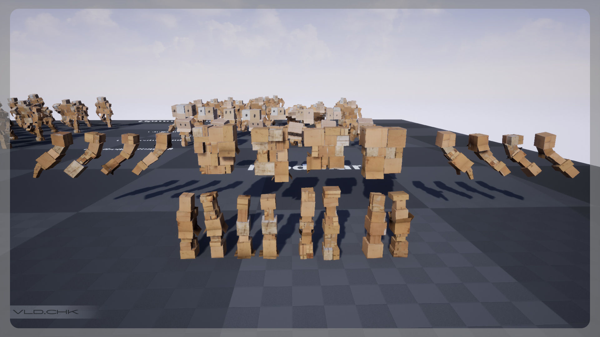 Cardboard Giant Army Low-poly 3D model_24