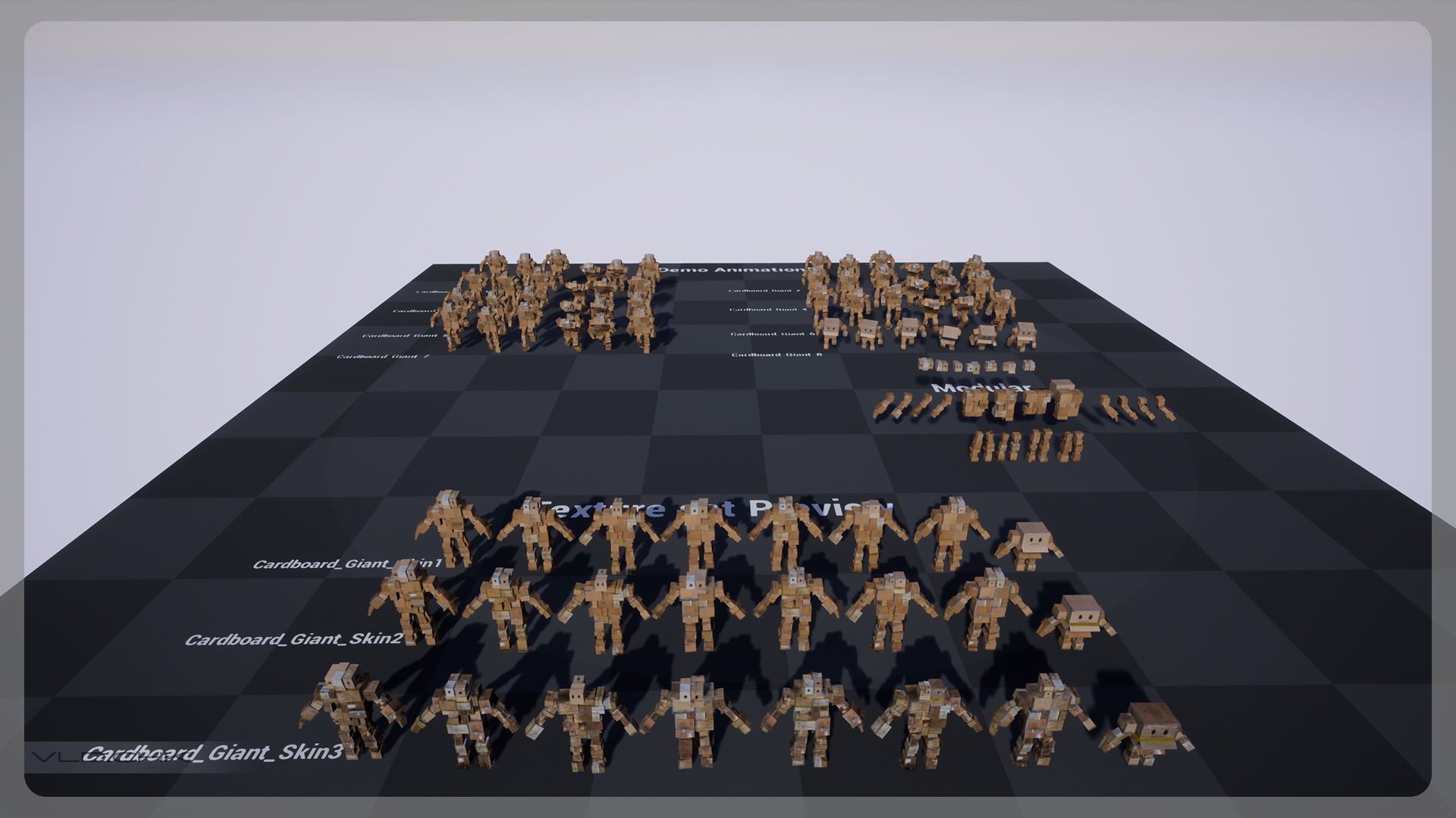 Cardboard Giant Army Low-poly 3D model_19