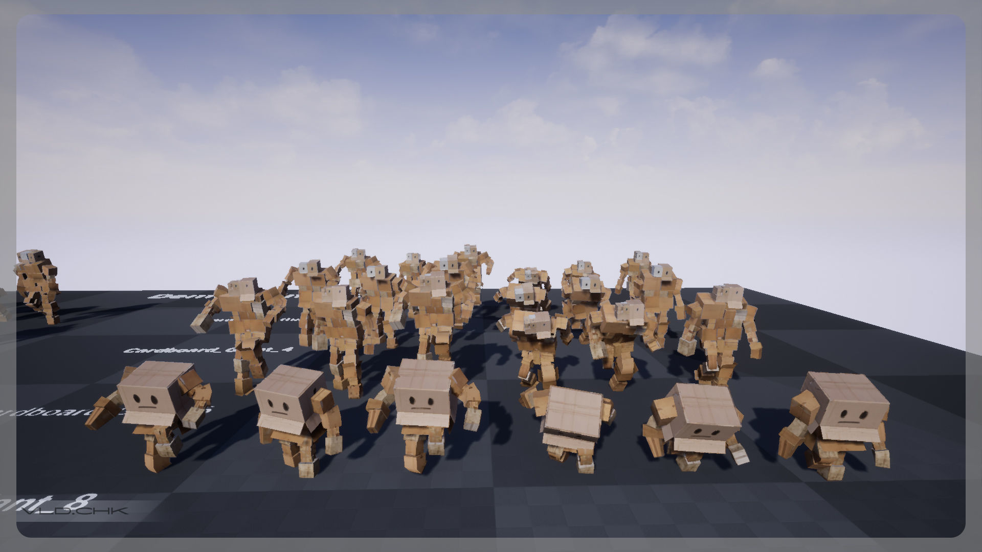 Cardboard Giant Army Low-poly 3D model_22
