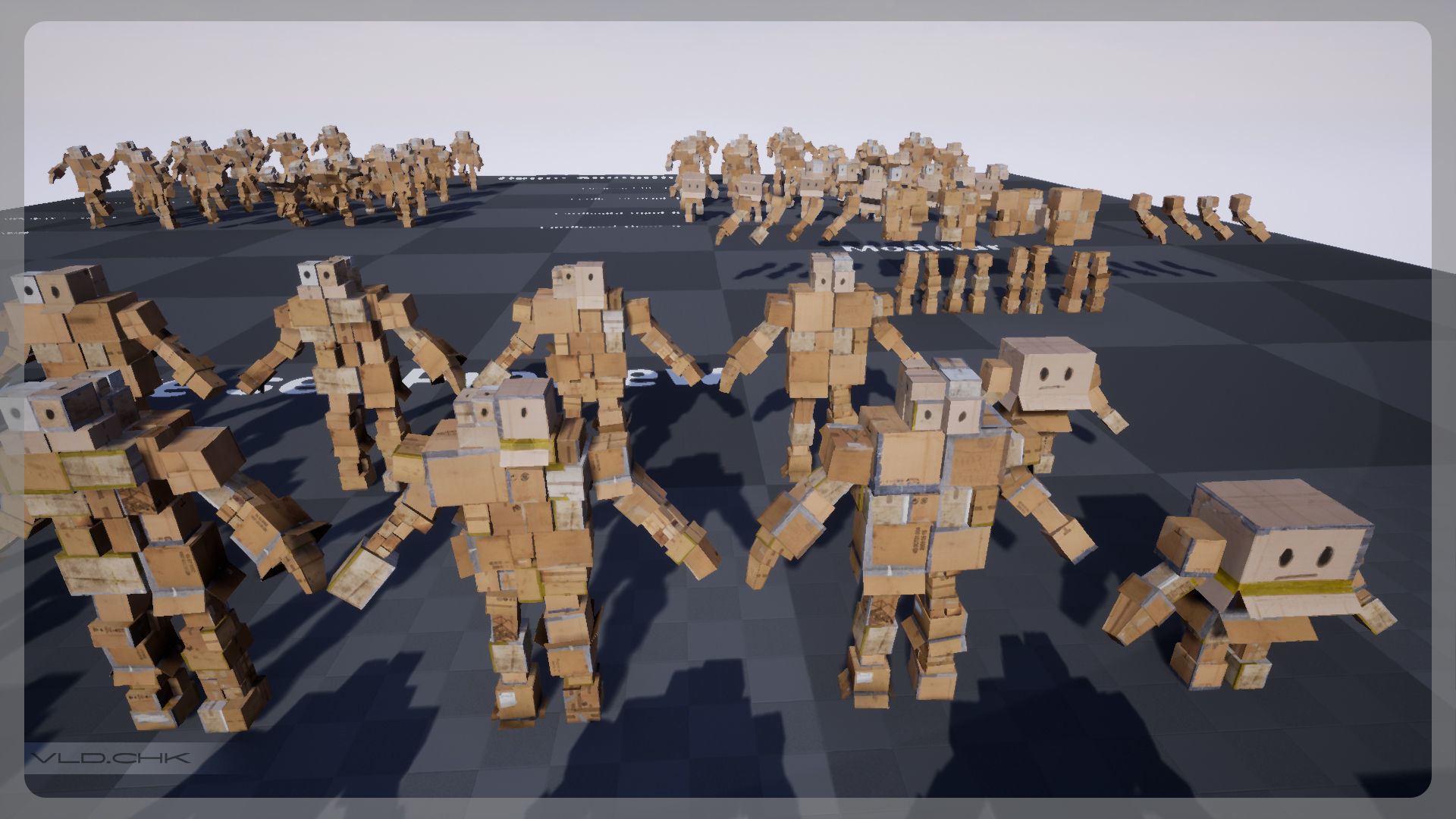 Cardboard Giant Army Low-poly 3D model_18