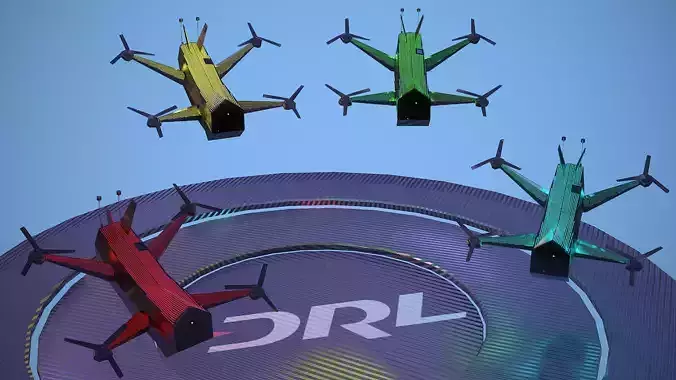 DRL Racer Drone Low-poly 3D model