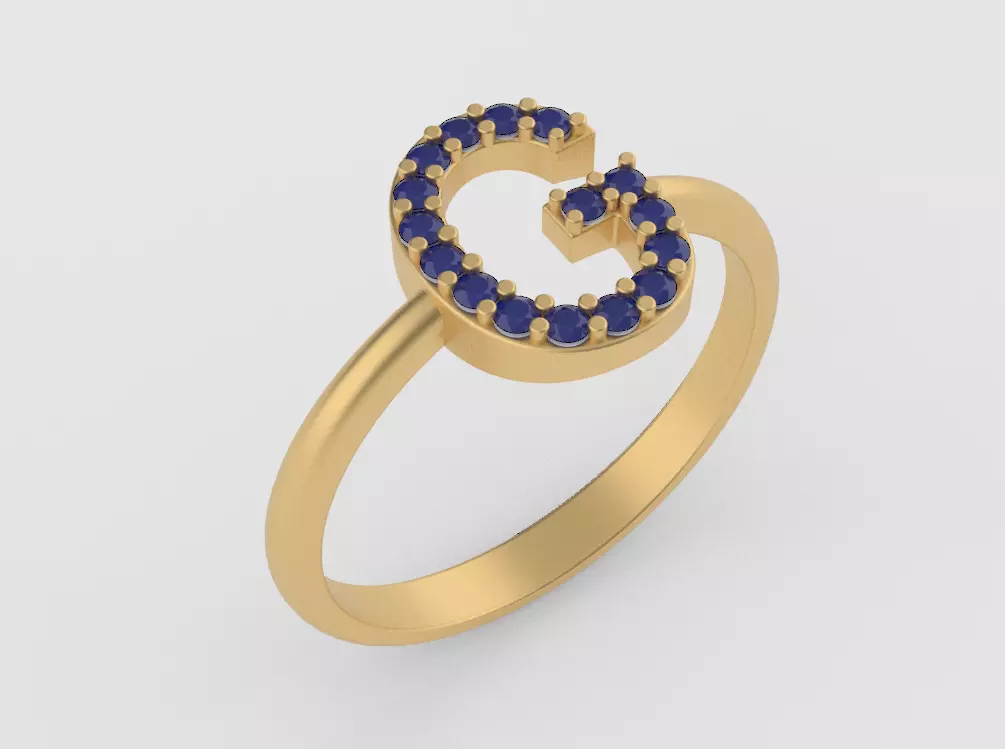 221230 ring with G letter 3D print model