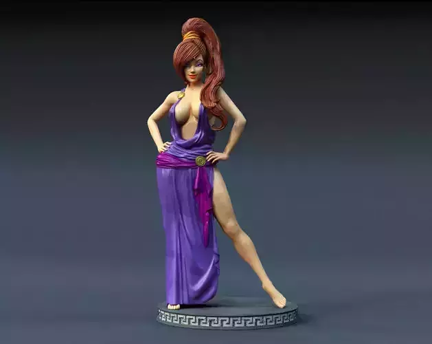 Megaera statue of woman in dress 3D print model