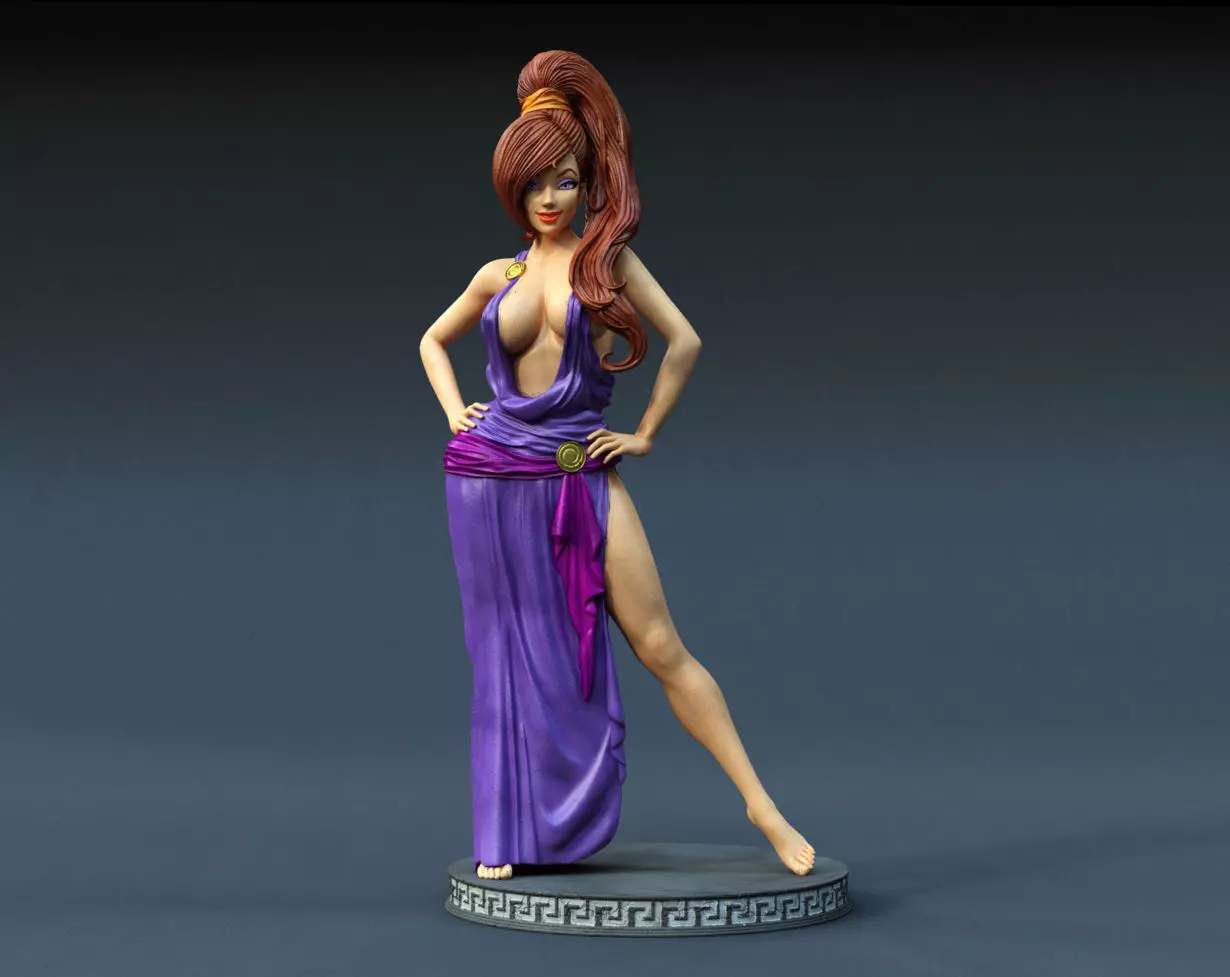 Megaera statue of woman in dress 3D print model_0