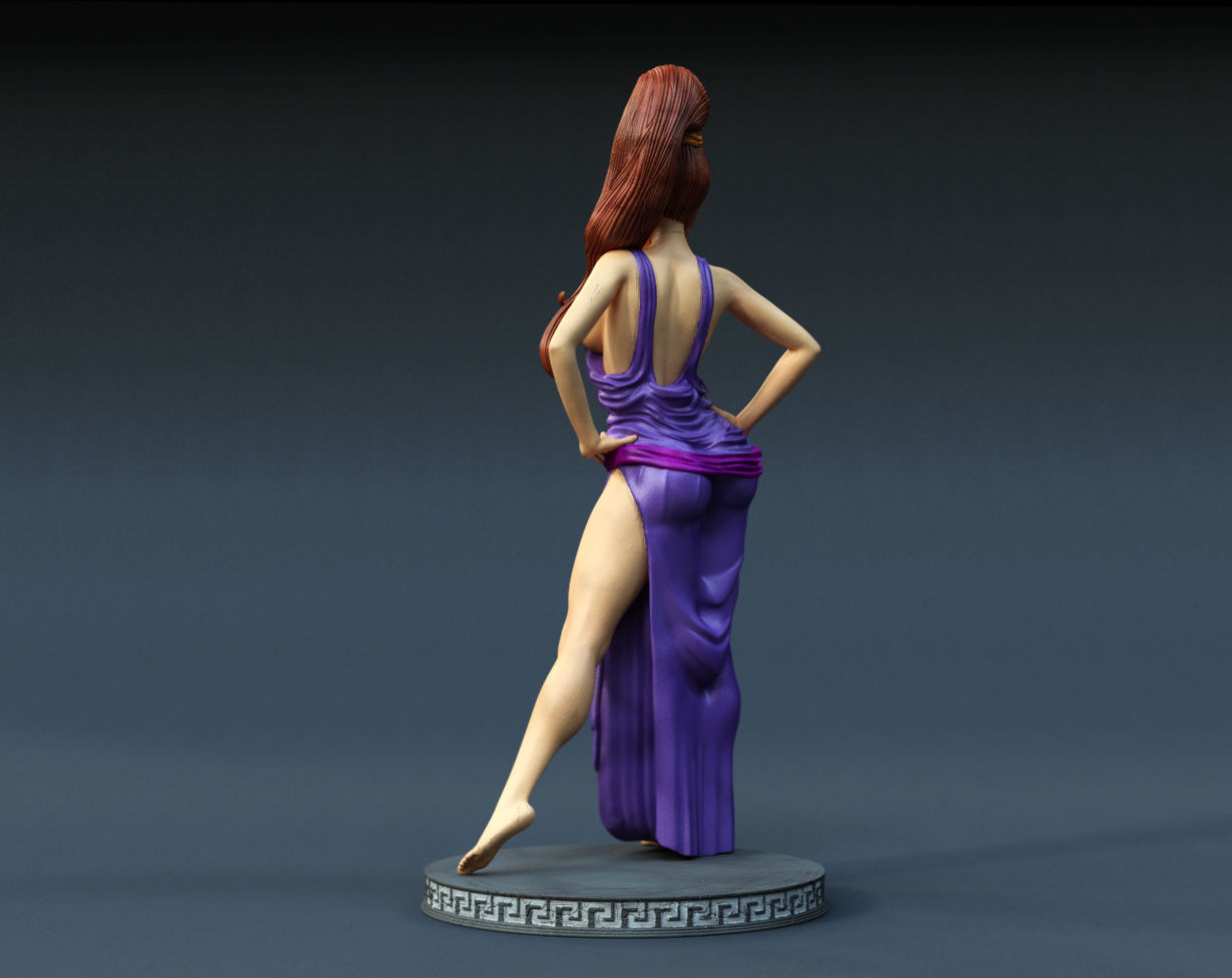 Megaera statue of woman in dress 3D print model_1