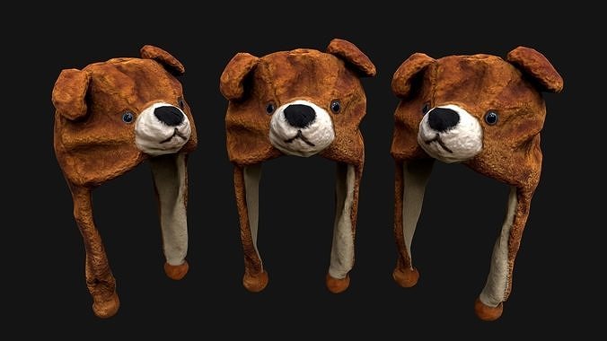 Holiday Mask Bear Hat Low-poly 3D model