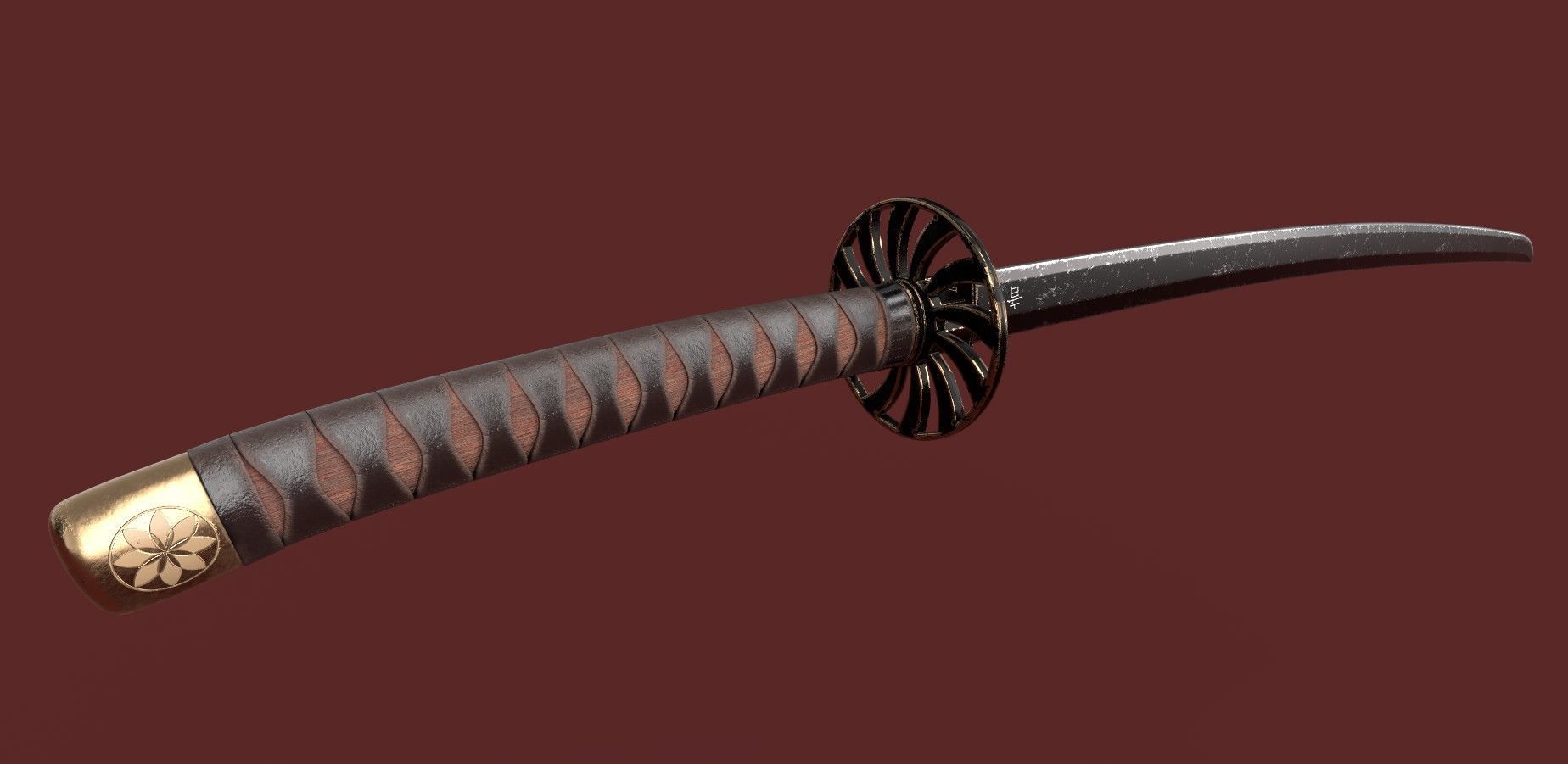 Katana Sword Blade Low-poly 3D model Low-poly 3D model_6