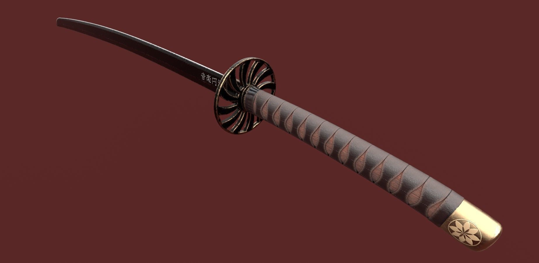Katana Sword Blade Low-poly 3D model Low-poly 3D model_5
