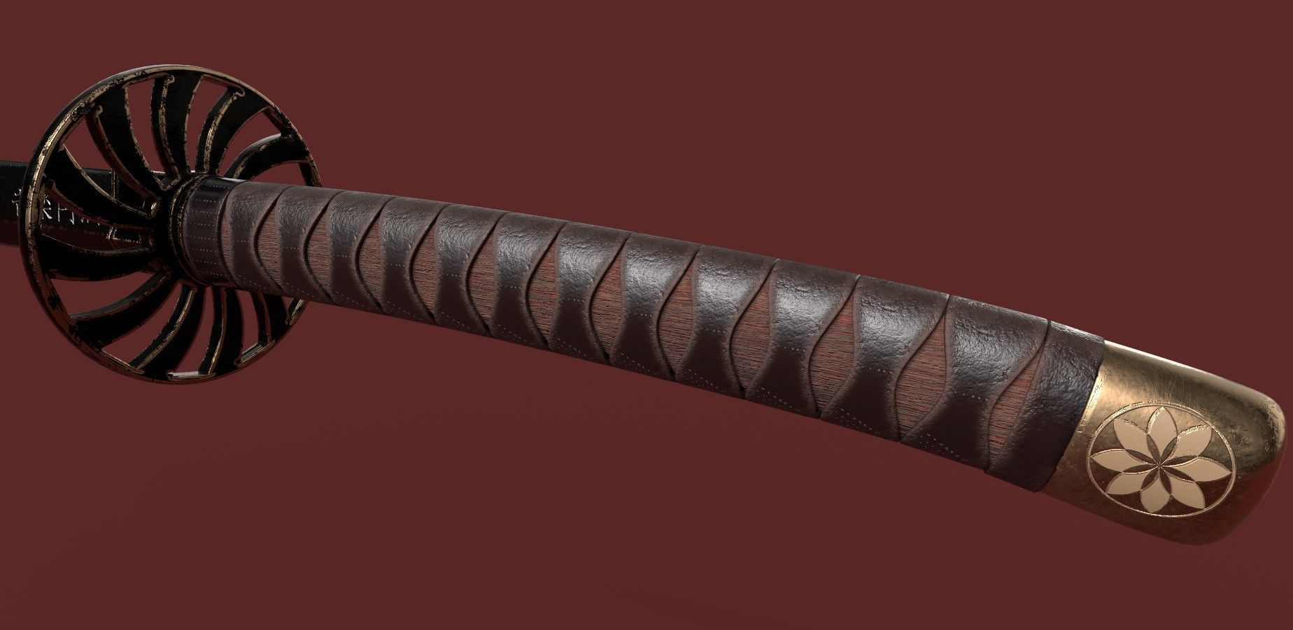 Katana Sword Blade Low-poly 3D model Low-poly 3D model_9