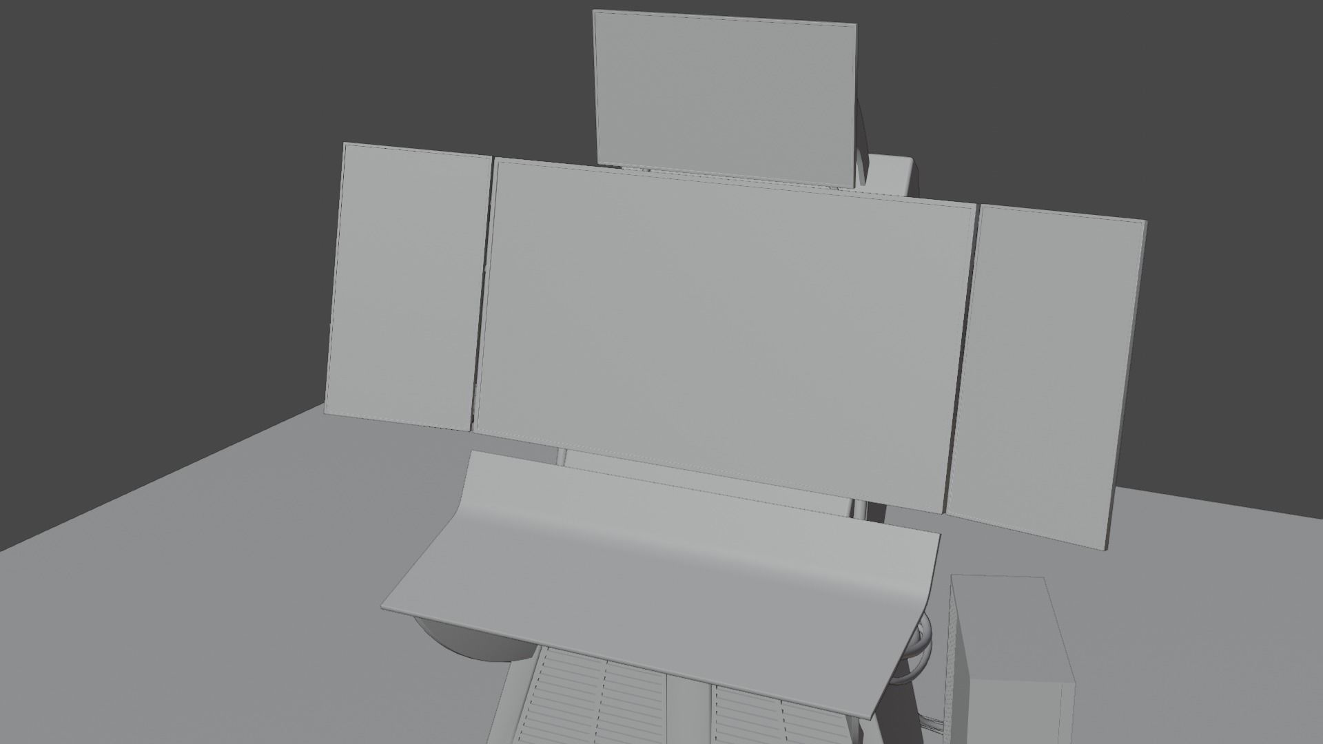 Science Fiction Computer Console Low-poly 3D model_20