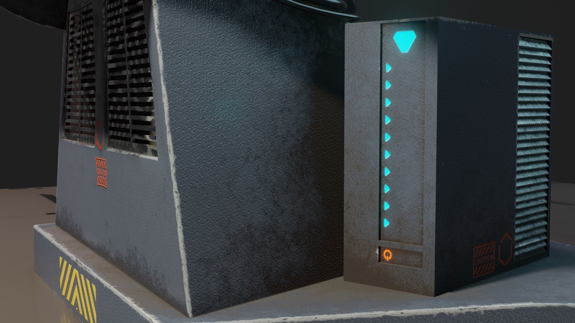 Science Fiction Computer Console Low-poly 3D model_7