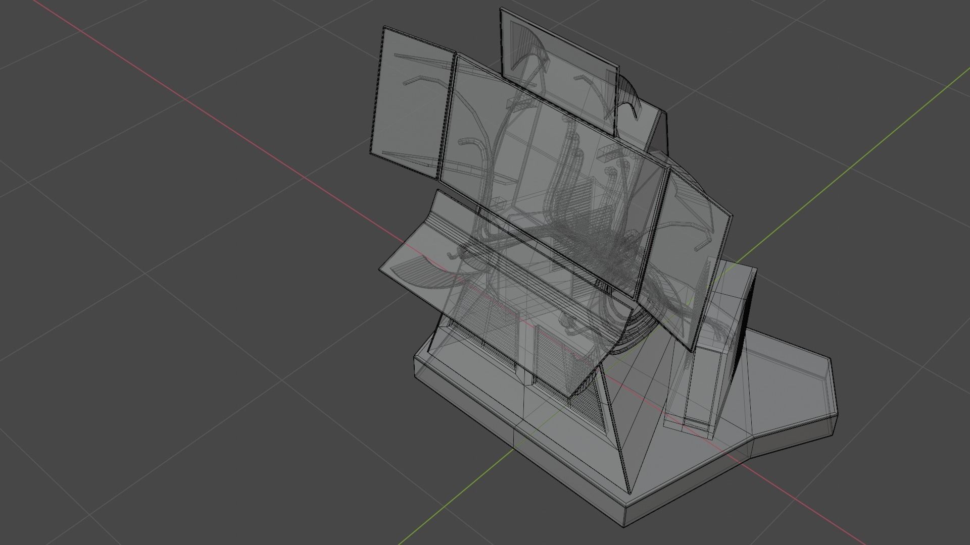 Science Fiction Computer Console Low-poly 3D model_37