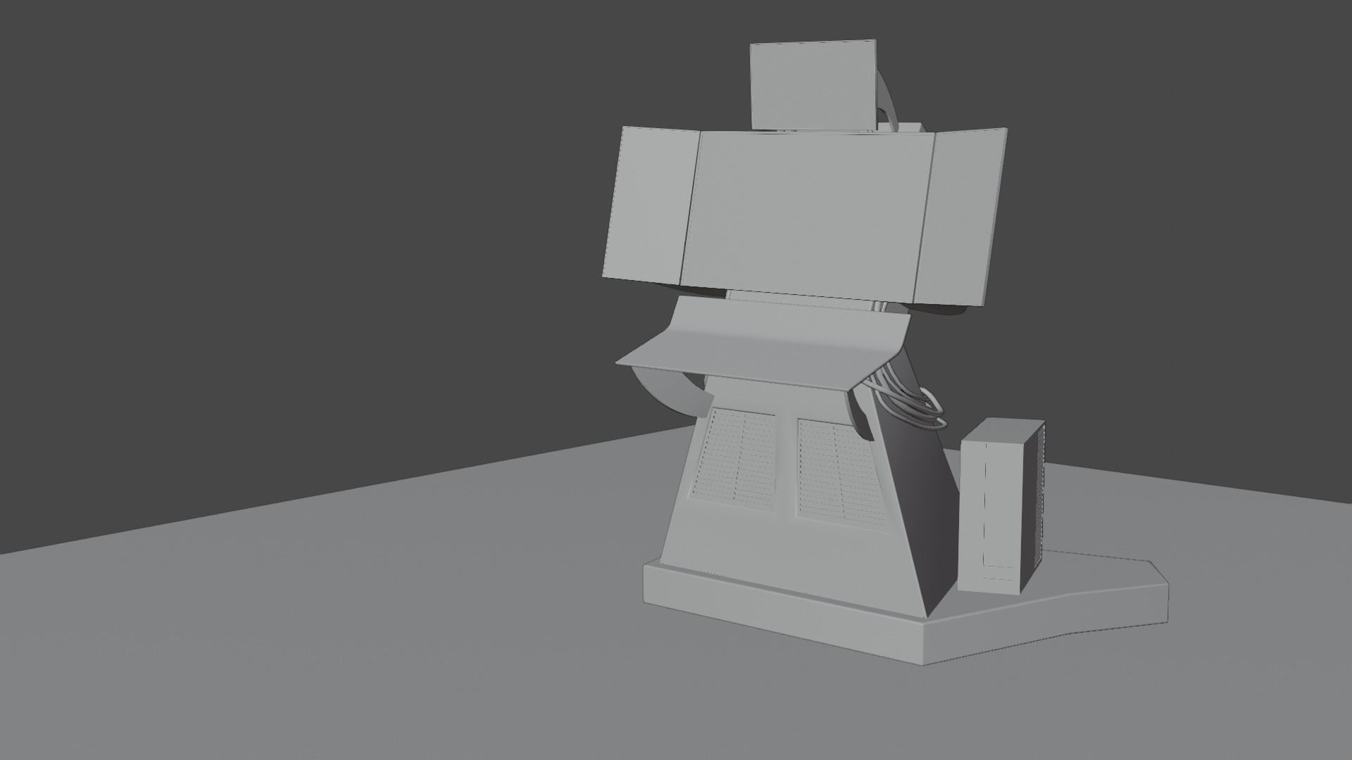 Science Fiction Computer Console Low-poly 3D model_21