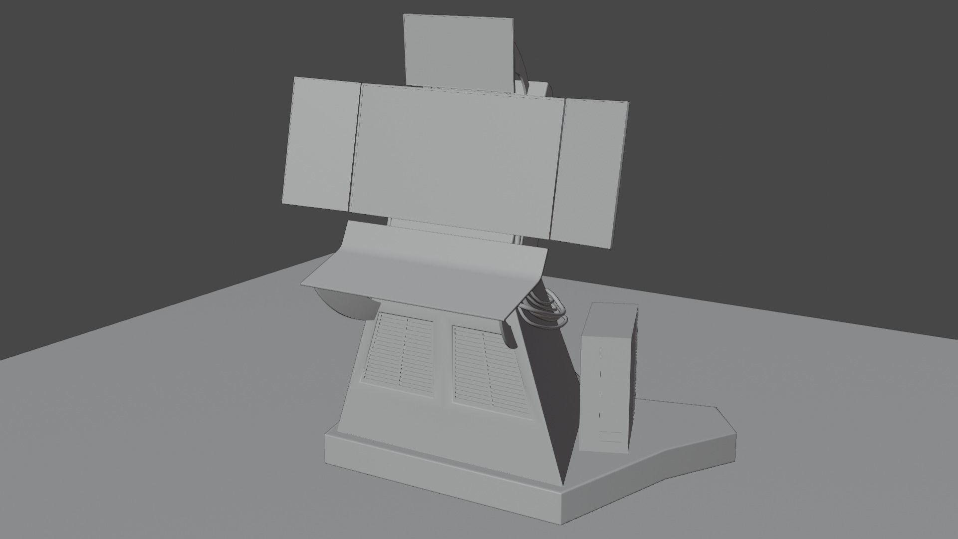 Science Fiction Computer Console Low-poly 3D model_11