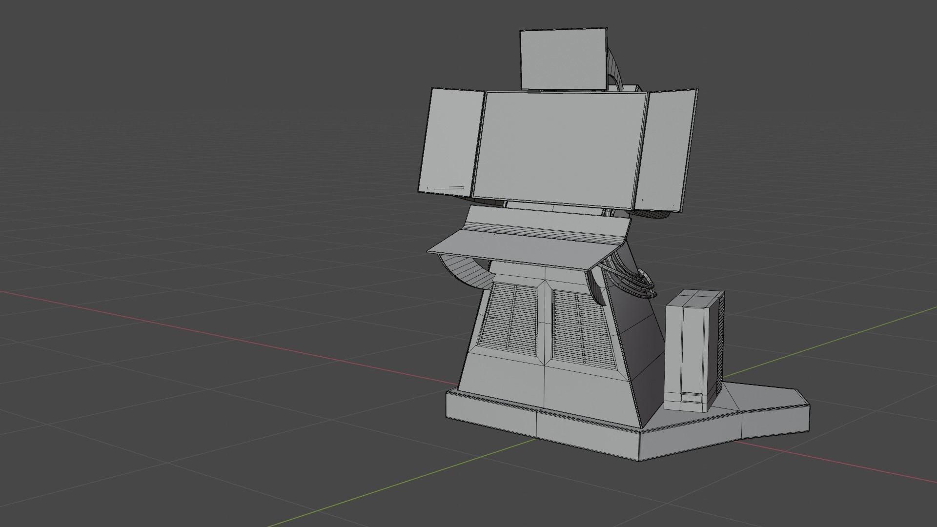 Science Fiction Computer Console Low-poly 3D model_32