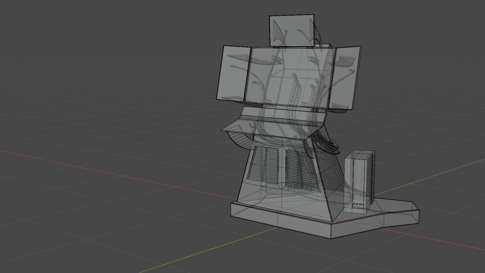 Science Fiction Computer Console Low-poly 3D model_43