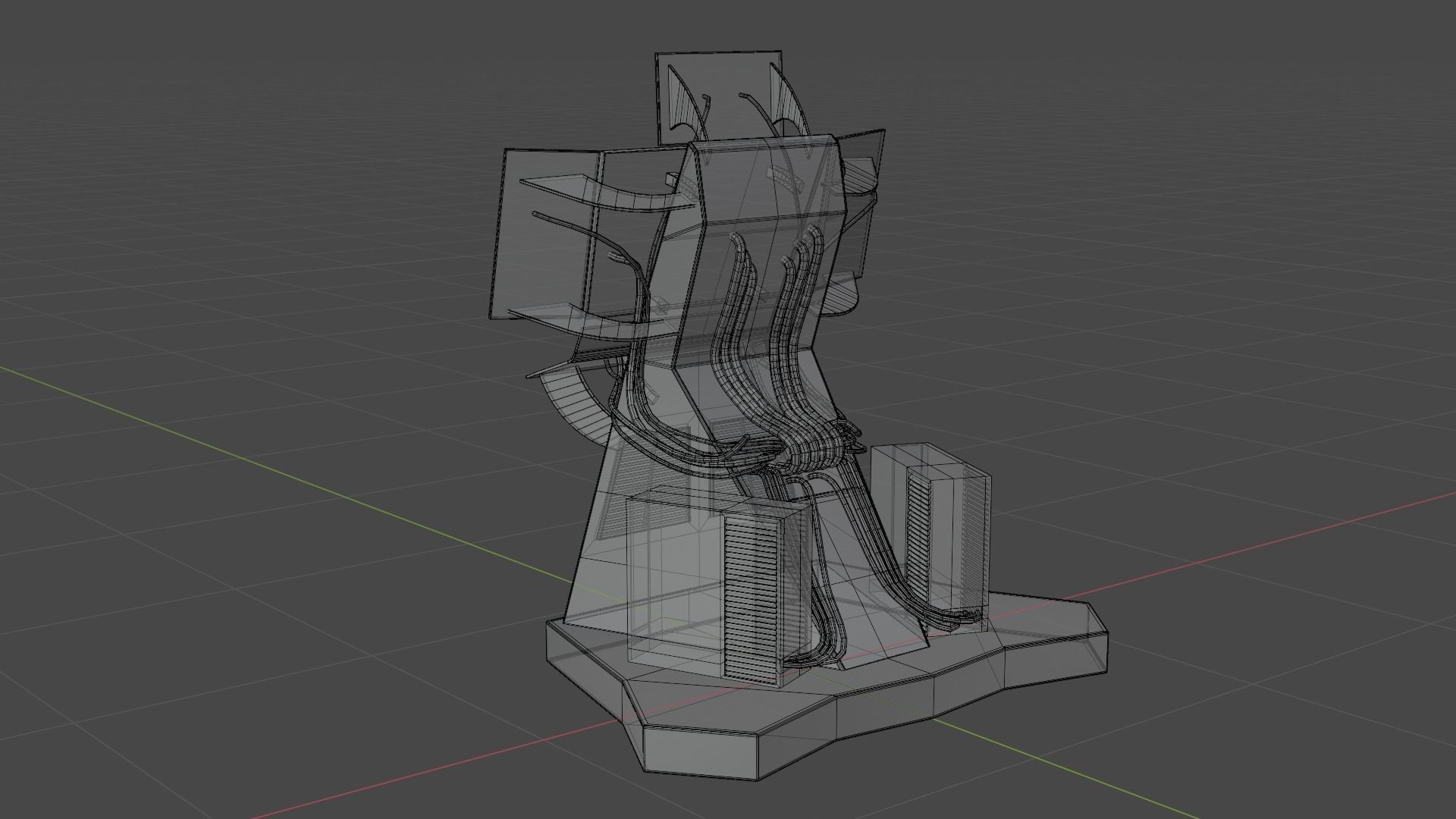 Science Fiction Computer Console Low-poly 3D model_36