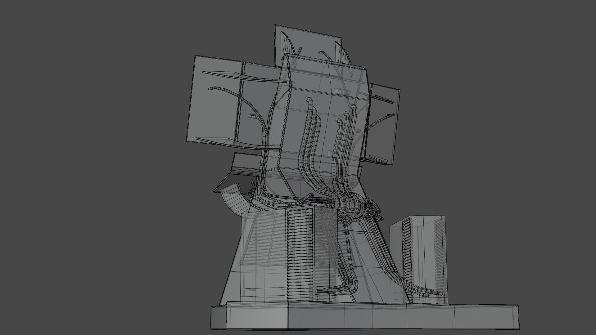 Science Fiction Computer Console Low-poly 3D model_41