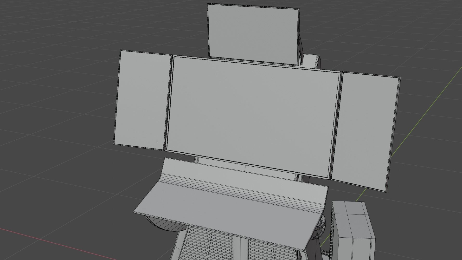 Science Fiction Computer Console Low-poly 3D model_31