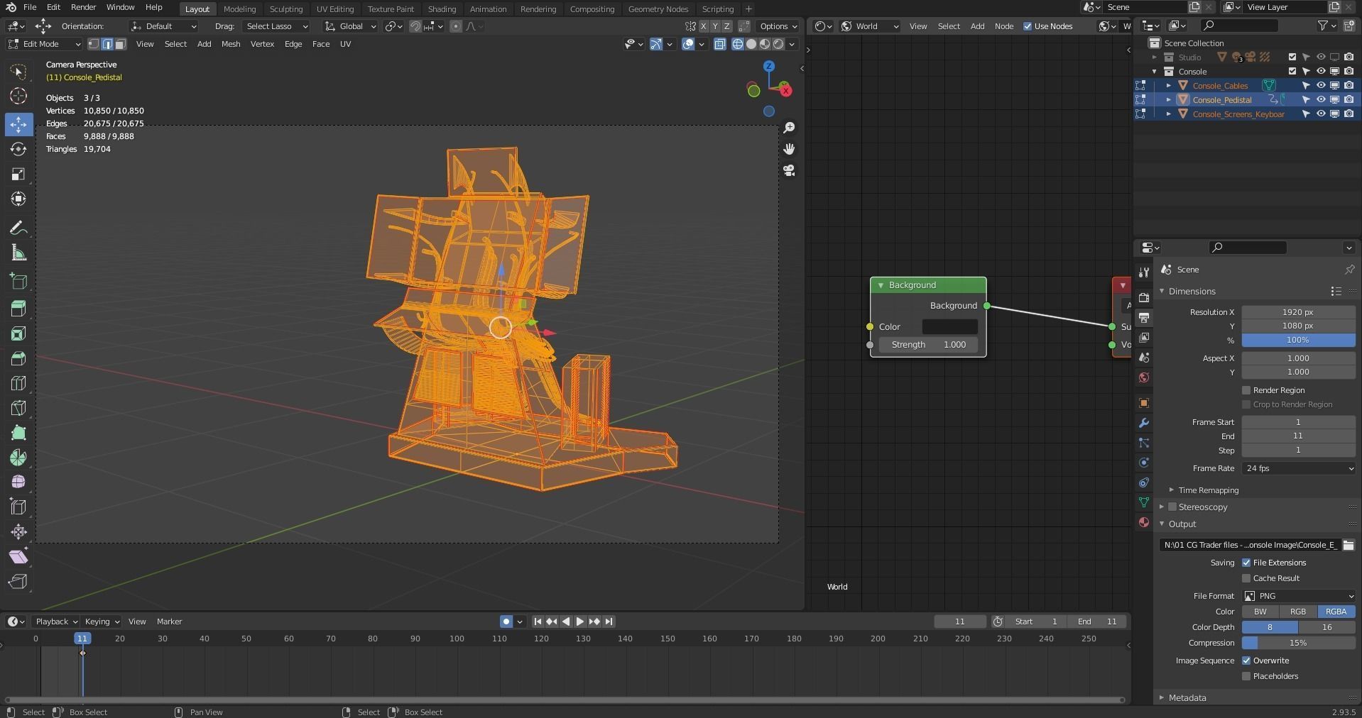 Science Fiction Computer Console Low-poly 3D model_55