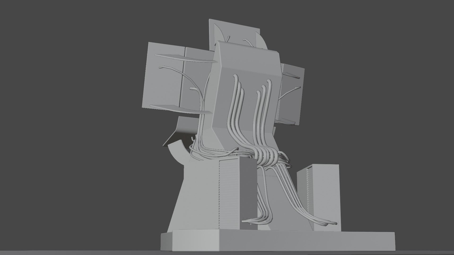 Science Fiction Computer Console Low-poly 3D model_19