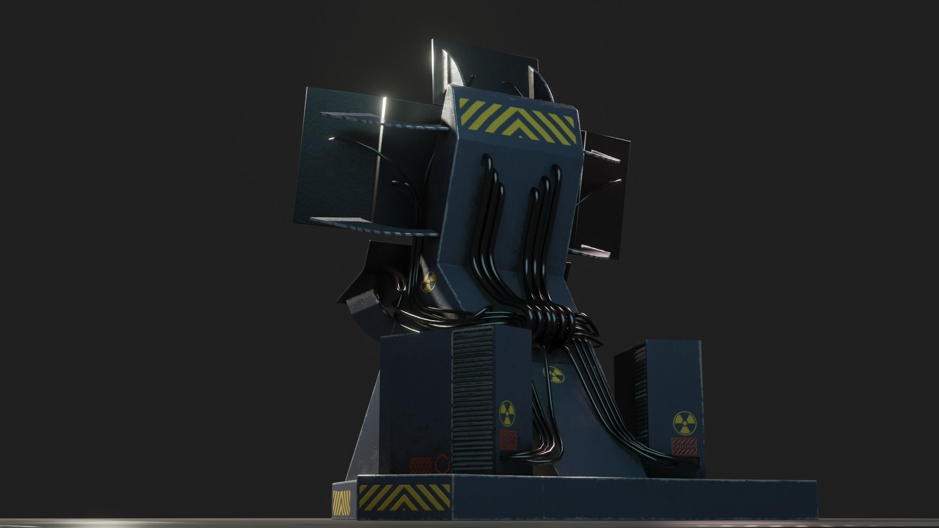 Science Fiction Computer Console Low-poly 3D model_8