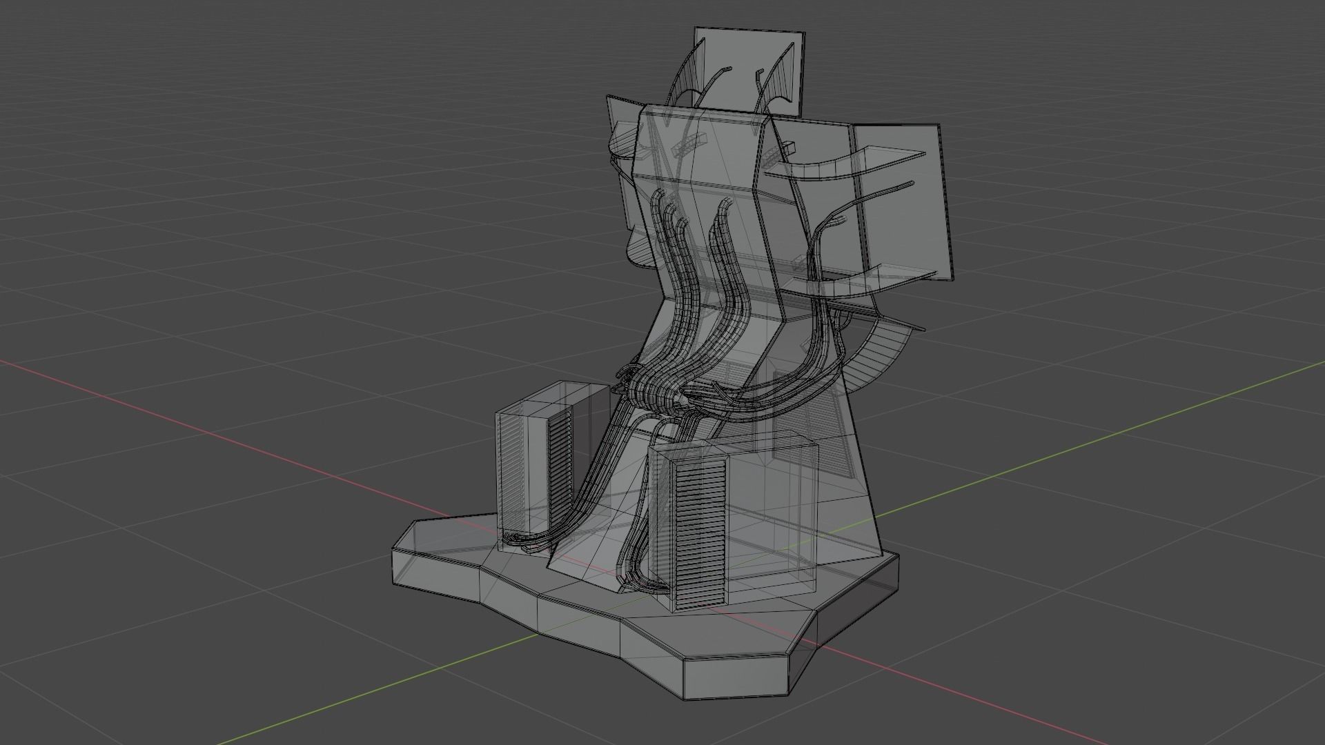 Science Fiction Computer Console Low-poly 3D model_35