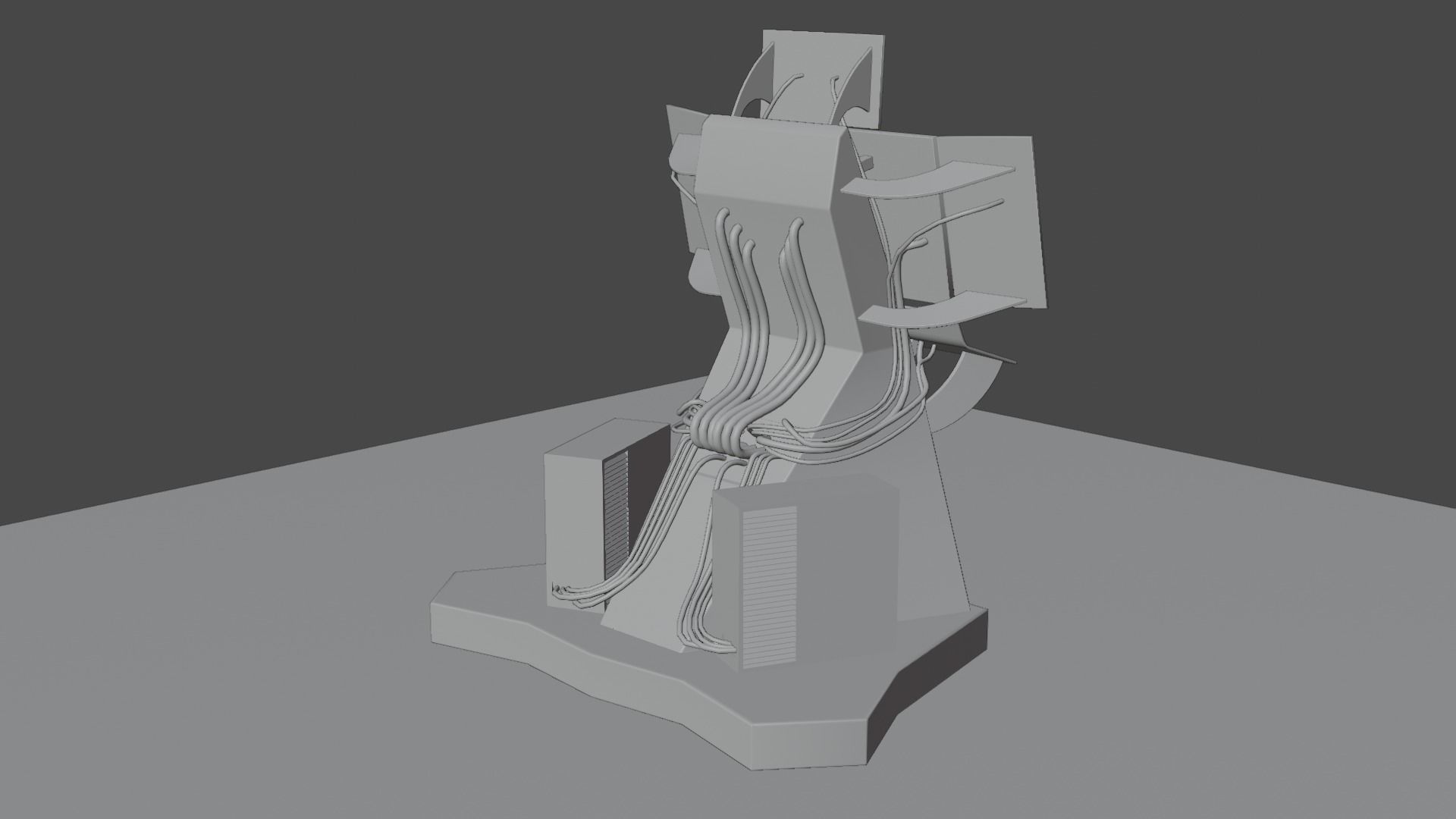 Science Fiction Computer Console Low-poly 3D model_13