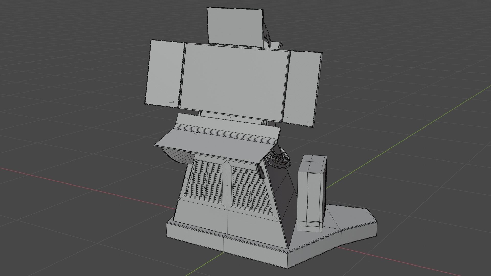 Science Fiction Computer Console Low-poly 3D model_22